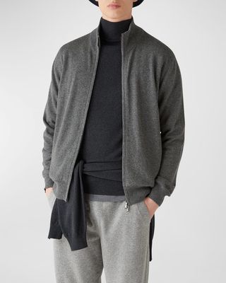 Men's Baby Cashmere Full-Zip Sweater