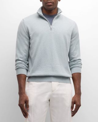 Men's Baby Cashmere Quarter-Zip Sweater