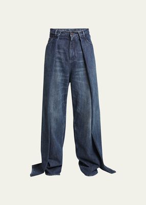 Men's Baggy Jeans with Double Side Panels
