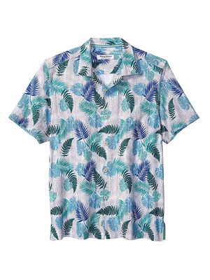 Men's Bahama Coast Fronds Away Leaf Shirt - Pale Sky - Size Small - Pale Sky - Size Small