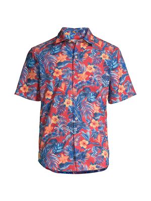 Men's Bahama Coast La Cruz Floral Short-Sleeve Shirt - Flare - Size Small