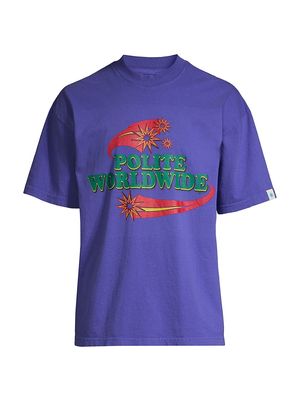 Men's Balance Logo-Lotto T-Shirt - Washed Purple - Size Small - Washed Purple - Size Small