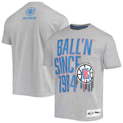 Men's BALL'N Heathered Gray LA Clippers Since 1984 T-Shirt in Heather Gray