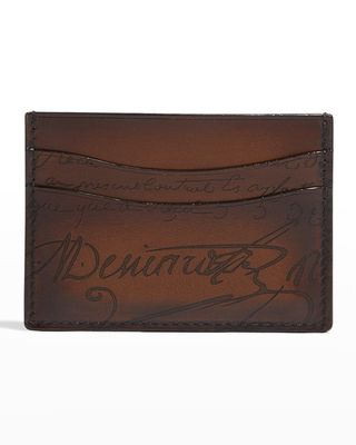 Men's Bambou Scritto Leather Card Case