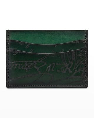Men's Bambou Scritto Leather Card Holder