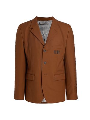 Men's Barcode Tailored Jacket - Brown - Size Medium - Brown - Size Medium