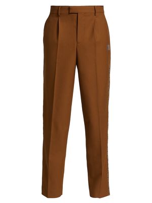 Men's Barcode Wool Tailored Pants - Brown - Size XL - Brown - Size XL
