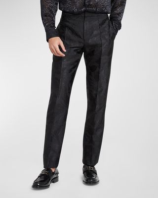 Men's Barocco Silhouette Jacquard Pants