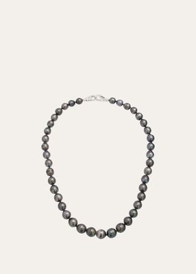 Men's Baroque Black Tahitian Pearl Necklace