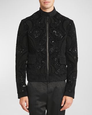 Men's Baroque Embroidered Bomber Jacket