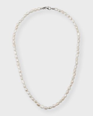 Men's Baroque Pearl Necklace, 22"L