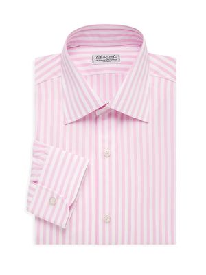 Men's Barrell Stripe Dress Shirt - Pink White - Size 15 - Pink White - Size 15