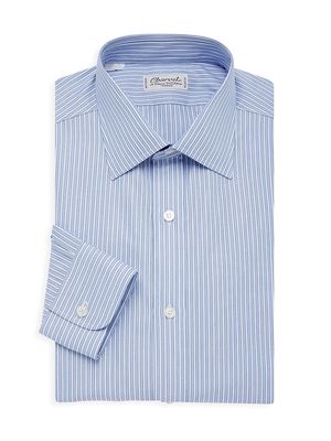 Men's Barrell Striped Dress Shirt - Blue - Size 17.5 - Blue - Size 17.5
