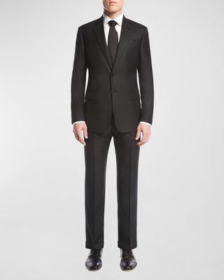 Men's Basic Wool Two-Piece Suit