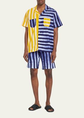 Men's Batik Striped Bermuda Shorts