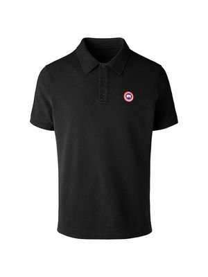 Men's Beckley Cotton Pique Polo Shirt - Black - Size Small