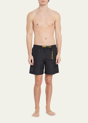 Men's Belted Cargo Swim Shorts