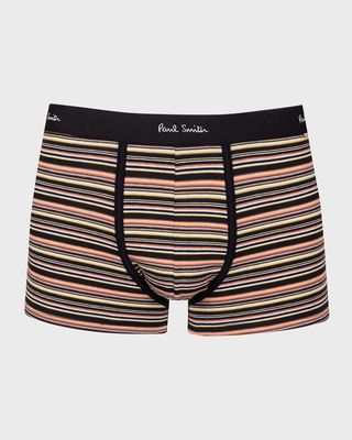 Men's Ben Stripe Cotton-Stretch Trunks