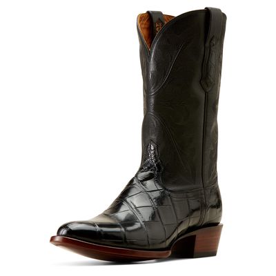Men's Bench Made James Western Boots in Black American Alligator, Size: 7.5 D / Medium by Ariat