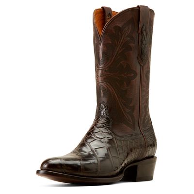 Men's Bench Made James Western Boots in Hickory American Alligator, Size: 7.5 D / Medium by Ariat