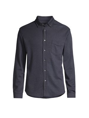 Men's Berkeley Cotton-Blend Button-Down Shirt - Aegean - Size Medium - Aegean - Size Medium