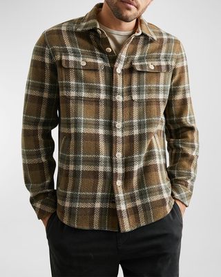 Men's Berkshire Herringbone Plaid Overshirt