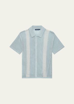 Men's Bicolor Crochet Short Sleeve Shirt