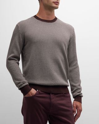 Men's Bicolor Wool Crewneck Sweater