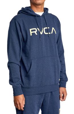 Men's Big RVCA Logo Hoodie in Navy Heather