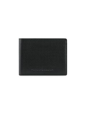 Men's Billfold 3 Leather Wallet - Black - Black