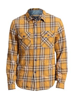 Men's Biner Plaid Long-Sleeve Shirt - Khaki - Size Small - Khaki - Size Small