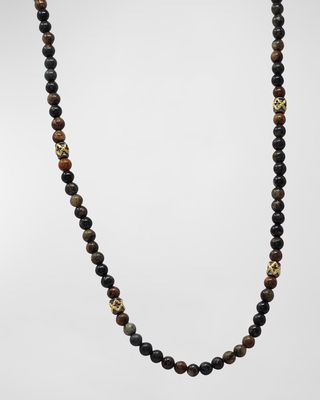 Men's Biotite Beaded Necklace, 26"L