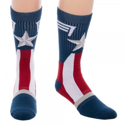 Men's BIOWORLD Captain America Crew Socks