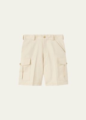 Men's Bizen Cotton-Linen Bermuda Cargo Shorts