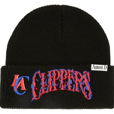 Men's Black LA Clippers SUGA x NBA by Mitchell & Ness Capsule Collection Glitch Cuffed Knit Hat