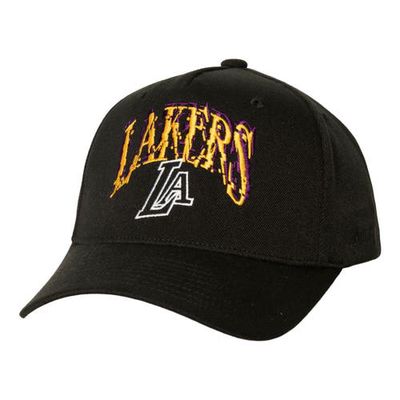 Men's Black Los Angeles Lakers SUGA x NBA by Mitchell & Ness Capsule Collection Glitch Stretch Snapback Hat