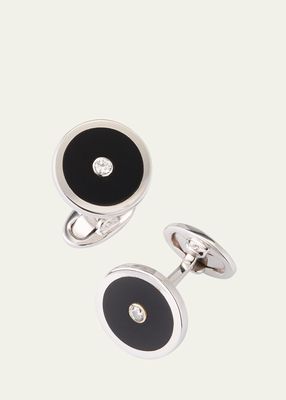 Men's Black Onyx and Diamond Cufflinks