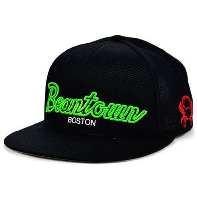 Men's Black Rings & Crwns Boston City Lights Snapback Adjustable Hat