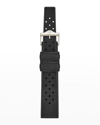 Men's Black Rubber Watch Strap, 20mm