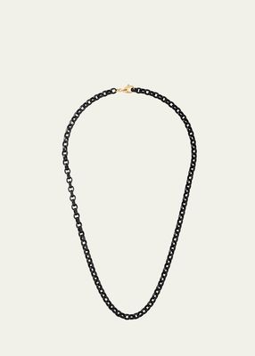 Men's Black Stainless Steel Chain Necklace, 26"L