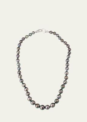 Men's Black Tahitian Pearl Necklace, 21"L