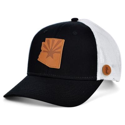 Men's Black/White Arizona Local Crowns Statement Trucker Snapback Adjustable Hat