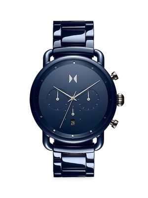 Men's Blacktop Ceramic & Stainless Steel Bracelet Watch - Blue - Blue