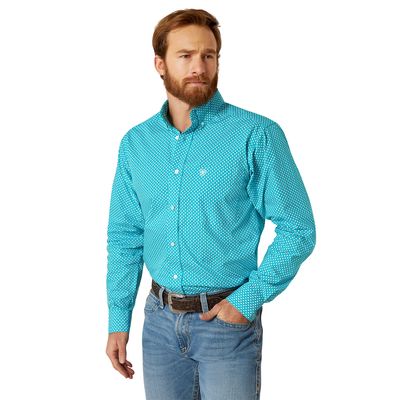 Men's Blaine Fitted Shirt in Lanai Turquoise, Size: XS by Ariat