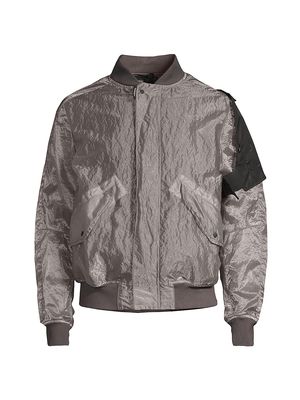 Men's Blake Monofilament Garment-Dyed Bomber Jacket - Light Grey - Size Small - Light Grey - Size Small