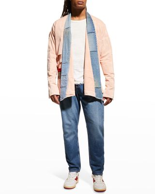 Men's Blanket Stripe Shawl Shirt Jacket