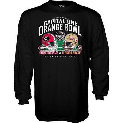 Men's Blue 84 Black Florida State Seminoles vs. Georgia Bulldogs 2023 Orange Bowl Matchup Long Sleeve T-Shirt