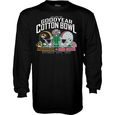 Men's Blue 84 Black Missouri Tigers vs. Ohio State Buckeyes 2023 Cotton Bowl Matchup Long Sleeve T-Shirt