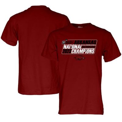 Men's Blue 84 Cardinal Arkansas Razorbacks 2023 NCAA Men's Indoor Track & Field National Champions T-Shirt