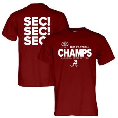 Men's Blue 84 Crimson Alabama Crimson Tide 2023 SEC Football Conference Champions Locker Room T-Shirt